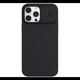 NILLKIN CAMSHIELD SILKY szilikon telefonvédő (matt, mikrofiber plüss belső, kamera védelem, környezetbarát) FEKETE [Apple iPhone 13 Pro Max] (5996591128795) - Telefontok