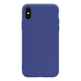 Nillkin ETON műanyag telefonvédő ( Apple iPhone XS 5.8 szilikon keret, karbon minta) sötétkék
