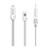 Nillkin plus iii adatkábel és töltő (usb - microusb, lightning 8pin, 100cm, lapos kábel) fehér