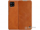 Nillkin QIN álló, bőr hatású aktív flip tok Samsung Galaxy A42 5G (SM-A425F) készülékhez, barna
