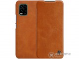 Nillkin Qin álló, bőr hatású aktív flip tok Xiaomi Mi 10 Lite 5G készülékhez, barna