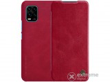 Nillkin Qin álló, bőr hatású aktív flip tok Xiaomi Mi 10 Lite 5G készülékhez, piros