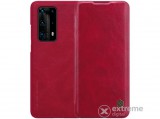 Nillkin Qin álló, bőr hatású flip tok Huawei P40 Pro készülékhez, piros