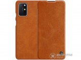Nillkin Qin álló, bőr hatású flip tok OnePlus 8T készülékhez, barna