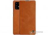 Nillkin QIN álló, bőr hatású flip tok Samsung Galaxy S10 Lite (SM-G770F) készülékhez, barna