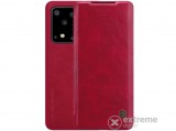 Nillkin QIN álló, bőr hatású flip tok Samsung Galaxy S20 Ultra (SM-G988F) készülékhez, piros