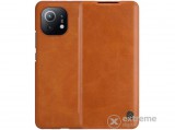 Nillkin QIN álló, bőr hatású flip tok Xiaomi Mi 11 készülékhez, barna
