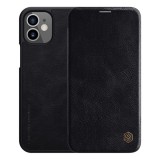 Nillkin QIN Apple iPhone 12 mini tok álló (Flip, oldalra nyíló, bankkártya tartó) fekete