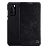 Nillkin QIN Huawei P40 tok álló (Flip, oldalra nyíló, bankkártya tartó) fekete