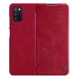 Nillkin QIN Samsung Galaxy A03s (SM-A037F) tok álló (Flip, oldalra nyíló, bankkártya tartó) piros