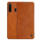 Nillkin QIN Samsung Galaxy A21 (SM-A210F) tok álló (Flip, oldalra nyíló, bankkártya tartó) barna