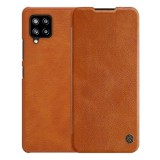Nillkin QIN Samsung Galaxy A42 (SM-A425F) tok álló (Flip, oldalra nyíló, bankkártya tartó) barna