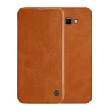 Nillkin QIN Samsung Galaxy J4 Plus (SM-J415F) tok álló (Flip, oldalra nyíló, bankkártya tartó) barna