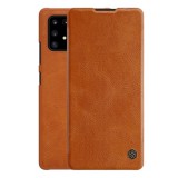 Nillkin QIN Samsung Galaxy S10 Lite (SM-G770F)  tok álló (Flip, oldalra nyíló, bankkártya tartó) barna