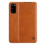 Nillkin QIN Samsung Galaxy S20 (SM-G981U) tok álló (Flip, oldalra nyíló, bankkártya tartó) barna