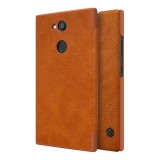 NILLKIN QIN Sony Xperia L2 (H4311) tok álló, bőr hatású (Flip, oldalra nyíló, bankkártya tartó) barna