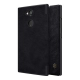 NILLKIN QIN Sony Xperia L2 (H4311) tok álló, bőr hatású (Flip, oldalra nyíló, bankkártya tartó) fekete