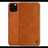NILLKIN QIN tok álló, bőr hatású (FLIP, oldalra nyíló, bankkártya tartó) BARNA [Apple iPhone 11 Pro] (5996457904457)