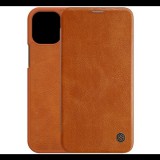NILLKIN QIN tok álló, bőr hatású (FLIP, oldalra nyíló, bankkártya tartó) BARNA [Apple iPhone 12 mini] (5996457986439)