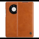 NILLKIN QIN tok álló, bőr hatású (FLIP, oldalra nyíló, bankkártya tartó) BARNA [Huawei Mate 40 Pro] (5996591016344)