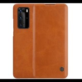 NILLKIN QIN tok álló, bőr hatású (FLIP, oldalra nyíló, bankkártya tartó) BARNA [Huawei P40 Pro 5G] (5996457943715)