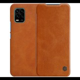 NILLKIN QIN tok álló, bőr hatású (FLIP, oldalra nyíló, bankkártya tartó) BARNA [Xiaomi Mi 10 Lite 5G] (5996591019062)