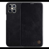 NILLKIN QIN tok álló, bőr hatású (FLIP, oldalra nyíló, bankkártya tartó) FEKETE [Apple iPhone 12 Pro Max] (5996457998975)