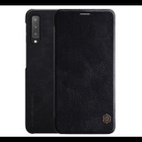 NILLKIN QIN tok álló, bőr hatású (FLIP, oldalra nyíló, bankkártya tartó) FEKETE [Samsung Galaxy A7 (2018) SM-A750F] (5996457820900)