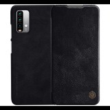 NILLKIN QIN tok álló, bőr hatású (FLIP, oldalra nyíló, bankkártya tartó) FEKETE [Xiaomi Redmi 9T] (5996591050133)