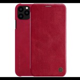 NILLKIN QIN tok álló, bőr hatású (FLIP, oldalra nyíló, bankkártya tartó) PIROS [Apple iPhone 11 Pro Max] (5996457904495)