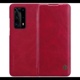 NILLKIN QIN tok álló, bőr hatású (FLIP, oldalra nyíló, bankkártya tartó) PIROS [Huawei P40 Pro+ 5G] (5996591008523)