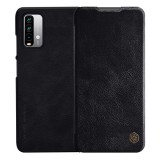 NILLKIN QIN Xiaomi Poco M3 tok álló, bőr hatású (Flip, oldalra nyíló, bankkártya tartó) fekete