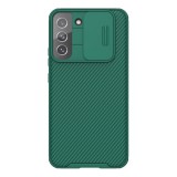 NILLKIN Samsung Galaxy S22 Plus 5G (SM-S906) camshield pro műanyag védő (szilikon keret, kamera védelem) sötétzöld