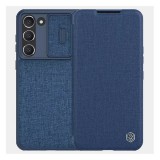 NILLKIN Samsung Galaxy S23 Plus (SM-S916) qin pro tok álló (flip, bankkártya tartó, kamera védelem) sötétkék