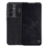 Nillkin Samsung Galaxy S25 Plus (SM-S936) qin pro tok álló, bőr hatású (flip, kártyazseb, kameravédő) fekete
