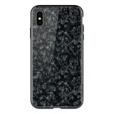 Nillkin SEASHELL védő Apple iPhone XS Max 6.5 műanyag keret (BUMPER, edzett üveg hátlap, márvány minta) fekete