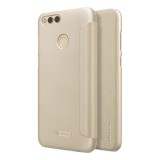 Nillkin SPARKLE Honor 7x műanyag telefonvédő (bőr hatású Flip, oldalra nyíló) arany