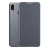 Nillkin SPARKLE Huawei Y7 2019 (Y7 Prime 2019) műanyag védő (mikroszálas bőr hatású Flip, oldalra nyíló) fekete