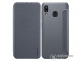 Nillkin Sparkle műanyag, mikroszálas bőr hatású flip tok Samsung Galaxy A30 (SM-A305F) készülékhez, fekete
