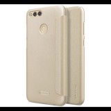 NILLKIN SPARKLE műanyag telefonvédő (bőr hatású FLIP, oldalra nyíló) ARANY [Honor 7x] (5996457768639)