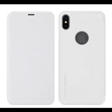 NILLKIN SPARKLE műanyag telefonvédő (bőr hatású FLIP, oldalra nyíló, logo kivágás) FEHÉR [Apple iPhone XS Max 6.5] (5996457814213)