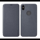 NILLKIN SPARKLE műanyag telefonvédő (bőr hatású FLIP, oldalra nyíló, logo kivágás) FEKETE [Apple iPhone XS Max 6.5] (5996457814244)
