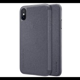 NILLKIN SPARKLE műanyag telefonvédő (mikroszálas bőr hatású FLIP, oldalra nyíló) FEKETE [Apple iPhone XS 5.8] (5996457725571) - Telefontok