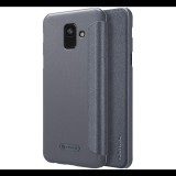 NILLKIN SPARKLE műanyag telefonvédő (mikroszálas bőr hatású FLIP, oldalra nyíló) FEKETE [Samsung Galaxy A6 (2018) SM-A600F] (5996457779703) - Telefontok