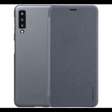 NILLKIN SPARKLE műanyag telefonvédő (mikroszálas bőr hatású FLIP, oldalra nyíló) FEKETE [Samsung Galaxy A7 (2018) SM-A750F] (5996457844647) - Telefontok