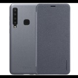 NILLKIN SPARKLE műanyag telefonvédő (mikroszálas bőr hatású FLIP, oldalra nyíló) FEKETE [Samsung Galaxy A9 (2018) SM-A920] (5996457841776)