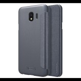 NILLKIN SPARKLE műanyag telefonvédő (mikroszálas bőr hatású FLIP, oldalra nyíló) FEKETE [Samsung Galaxy J4 (2018) SM-J400F] (5996457783052) - Telefontok
