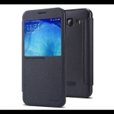 NILLKIN SPARKLE műanyag telefonvédő (mikroszálas bőr hatású FLIP, oldalra nyíló, hívószámkijelzés, S-View Cover) FEKETE [Samsung Galaxy A8 (2015) SM-A800F] (5996457582105)