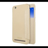 NILLKIN SPARKLE műanyag telefonvédő (mikroszálas bőr hatású FLIP, oldalra nyíló, S-View Cover) ARANY [Xiaomi Redmi 5A] (5996457759538) - Telefontok
