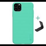 NILLKIN SUPER FROSTED műanyag telefonvédő (gumírozott, érdes felület + asztali tartó) CYAN [Apple iPhone 11 Pro] (5996457904587)
